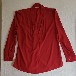 Soft Surroundings Vibrant Deep Red Blouse